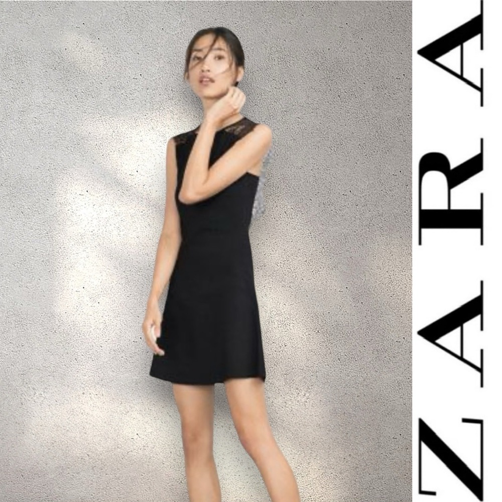 NWOT‎ Zara Black Knit Fit & Flare Dress, Size S, MSRP $45